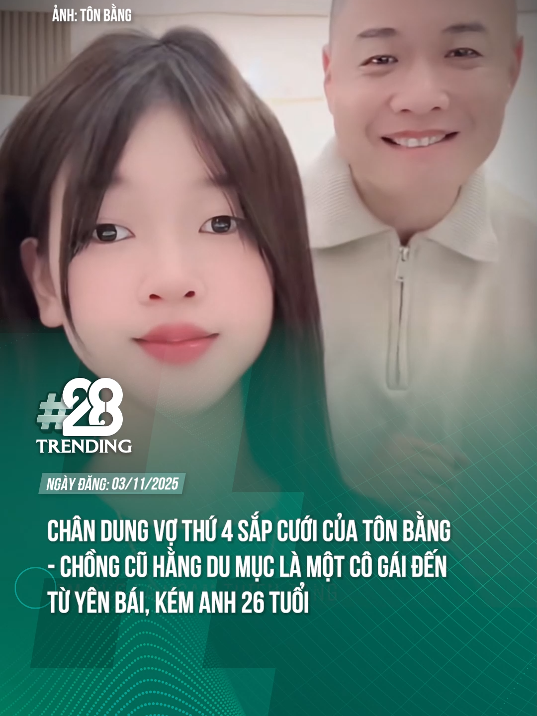 CHÂN DUNG VỢ THỨ 4 CỦA TÔN BẰNG, CHỒNG CŨ HẰNG DU MỤC #theanh28 #theanh28trending #tiktoknew #tiktokgiaitri #tonbang