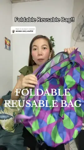 Replying to @ms.ways buti nlang meron ako nitong foldable reusable bag ang daming pag gagamitan #foldablebag #reusablebag #waterproofbag #ecobag #fyp 