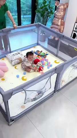 Foldable portable lightweight mesh playpen for babies and toddlers #foryoupage #amazonfinds #babyessentials #playpen #babyplaypen 