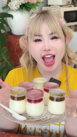 Panna cotta dễ thương #asmr #mukbang #reviewfood #tranmyblock #tranmy 