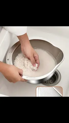 rice washer bowl strainer food stainless steal #kitchen #Home #fyp #viral 