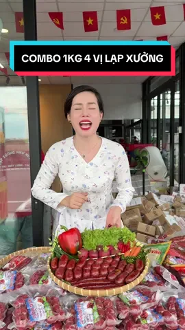 COMBO 1KG 4 VỊ LẠP XƯỞNG TÔM - TRUYỀN THỐNG - TRỨNG MUỐI - HỒ LÔ + TẶNG BÁNH PHỒNG SỮA + Gồm 250g Lạp Xưởng Tôm Mỡ Nhiều + 250g Lạp Xưởng Truyền Thống + 250g Lạp Xưởng Trứng Muối + 250g Lạp Xưởng Hồ Lô + 1 Kg Được 4 Gói 250g #Cindythuytichcuc
