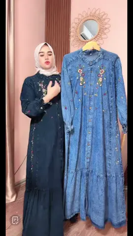 Zifana~Sherly  Gamis Jeans Jumbo Bordir Bunga Terbaru #gamisjeans #gamiswanita #gamisjumbo #gamisbordir 