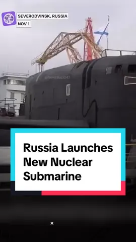 Russia launched a new nuclear submarine in the port city of Severodvinsk, the country's military reported. Russian Defense Minister Andrei Belousov attended the launching ceremony on Saturday and said the heavy nuclear-powered missile cruiser will enable the country to successfully secure its maritime borders.  #russia #russiasubmarine #russiamilitary #NewsBuzz247 #russianuclearsubmarine    