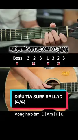 ĐIỆU TỈA SURF BALLAD (4/4) | SAY GUITAR TPHCM - TRUNG TÂM DẠY GUITAR ĐỆM HÁT QUẬN 10 QUẬN 5 TPHCM #LearnOnTikTok #guitar #tphcm #hocguitaronline #xuhuong 