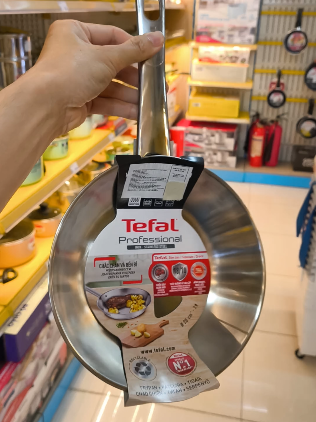 Chảo inox cao cấp Tefal. Inox 18/10 an toàn. Đun được bếp từ. #tefal #dobep #xuhuong #chao#chaoinox 