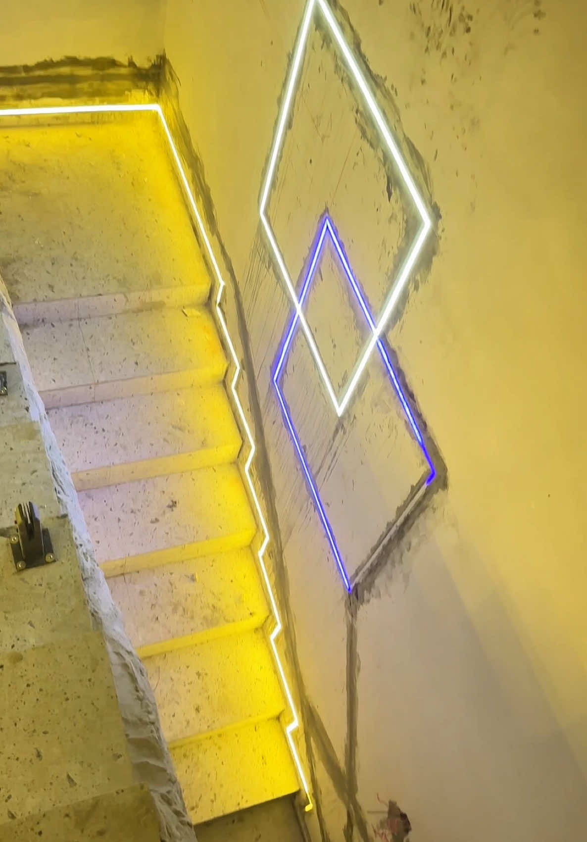 Automatic staircase lighting. . . . #electrician #electrical #lighting #ledlights 