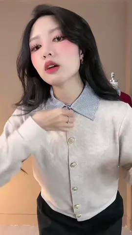 Áo tăm lông thỏ phối cổ sơ mi #aophoisomi #aothunnu #aothudongtaydai #aothudongnu #aothudongnuxinh 