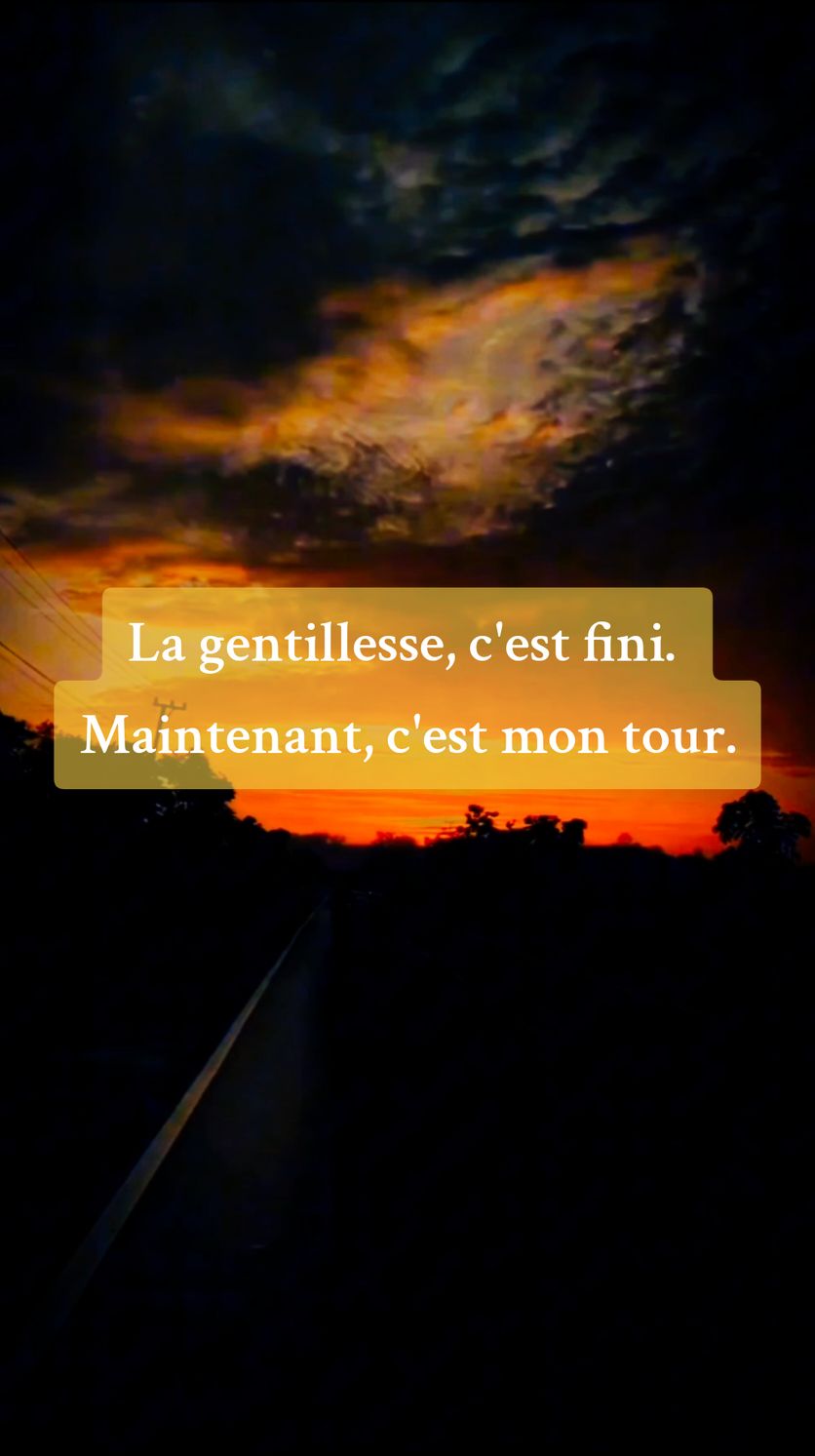 La gentillesse, c'est fini. Maintenant, c'est mon tour. 📝 Ils ont cru qu'ils pouvaient continuer sans conséquences. Ils avaient tort. 🖤 Passer de 
