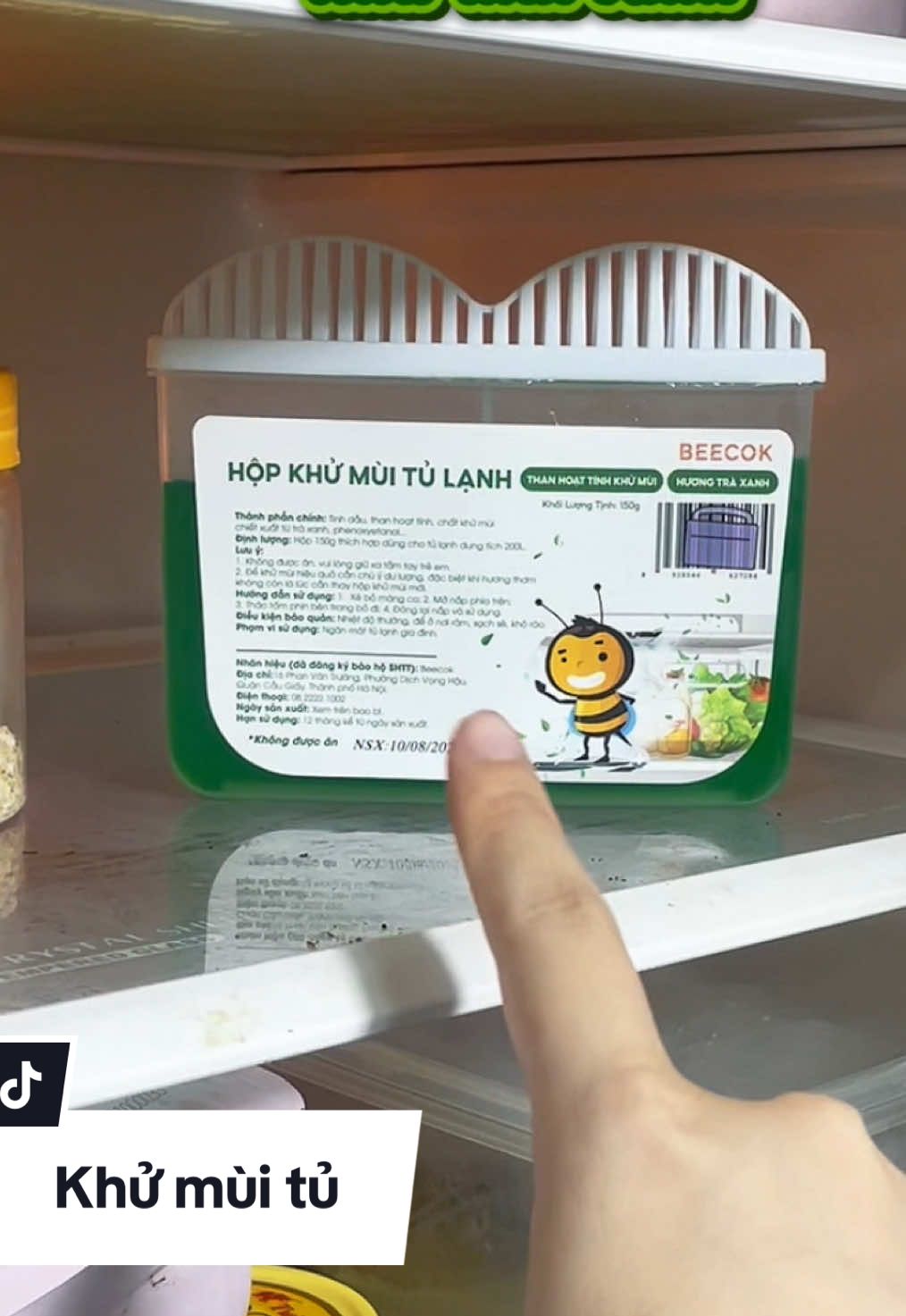 Hộp khử mùi tủ lạnh BeeCok hương trà xanh . Thơm mát dễ chịu lắm nè #beecok #hopkhumuitulanh #hopkhumui #khumuitulanh #xuhuong 
