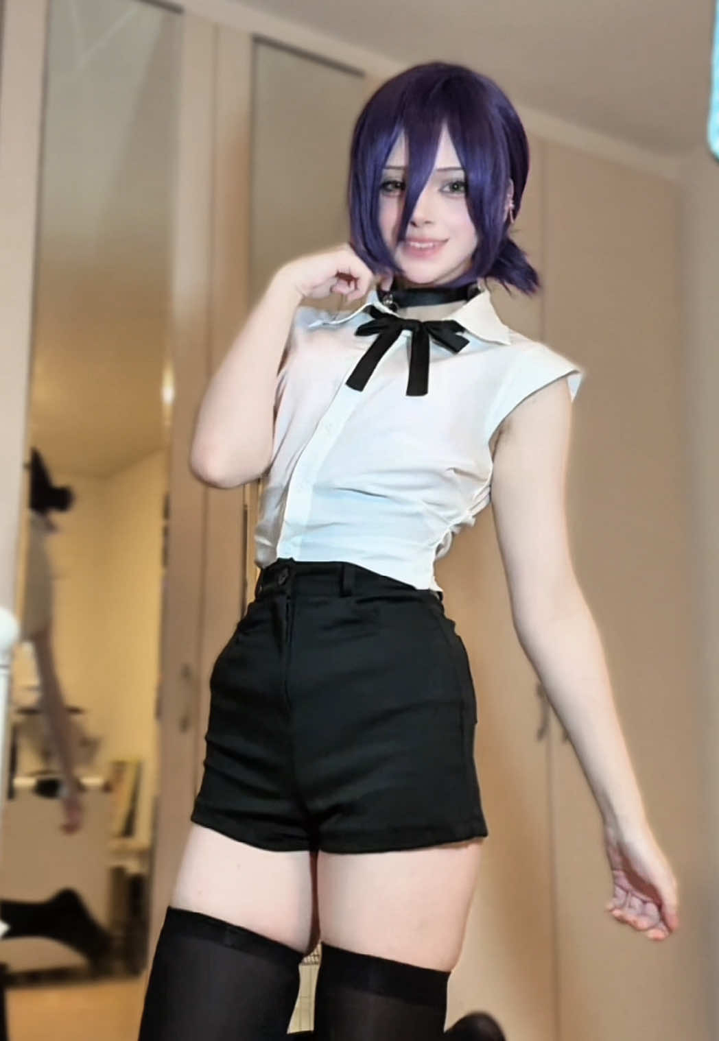 今日で最後の投稿！もっと色んなキャラコスプレしたいからぜひリクエストあったら教えて欲しいです(/// ^///) #chainsawman #レゼ #reze #チェンソーマン #cosplay 