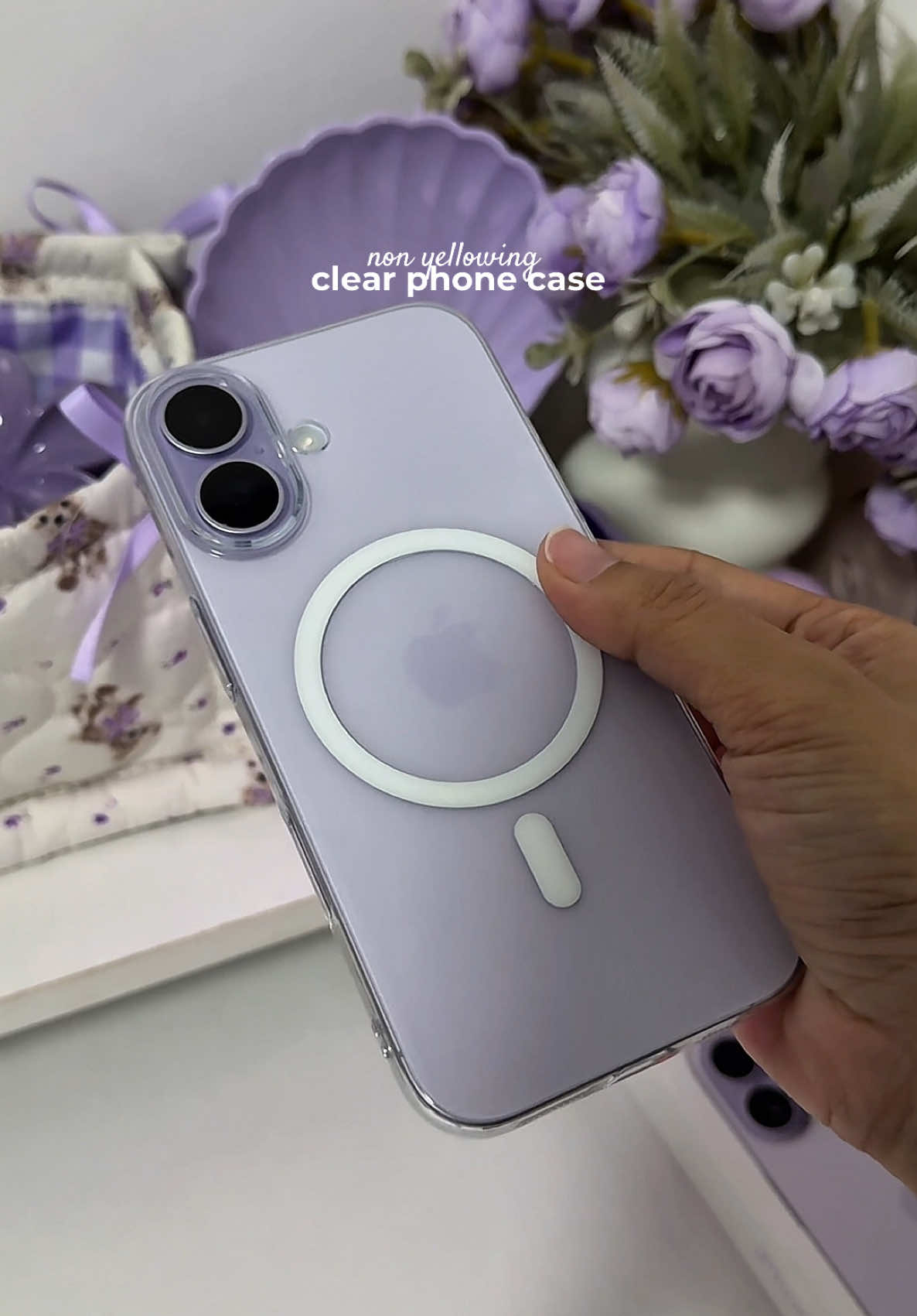 Replying to @.JZ non yellowing clear case! 💜 #iphonecase #clearcase #nonyellowingcase #phonecase #iphone17case 