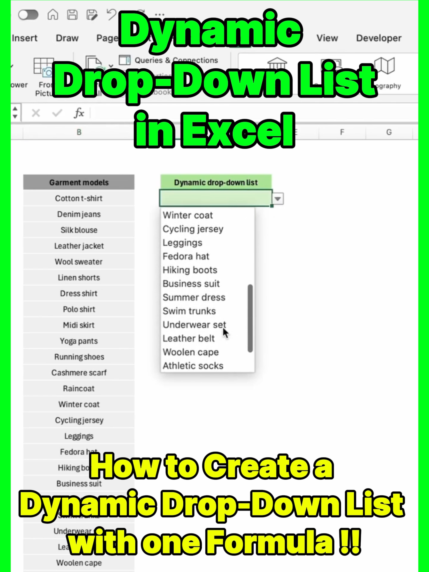 Create Dynamic Drop-Downs Using OFFSET and COUNTA Data Driven Insights #excel #dropdownlist #exceltips #learnexcel