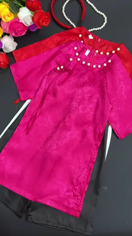 Sét áo dài Gấm diện Tết cho bé gái#aodaitet #aodaichobe #aodai 
