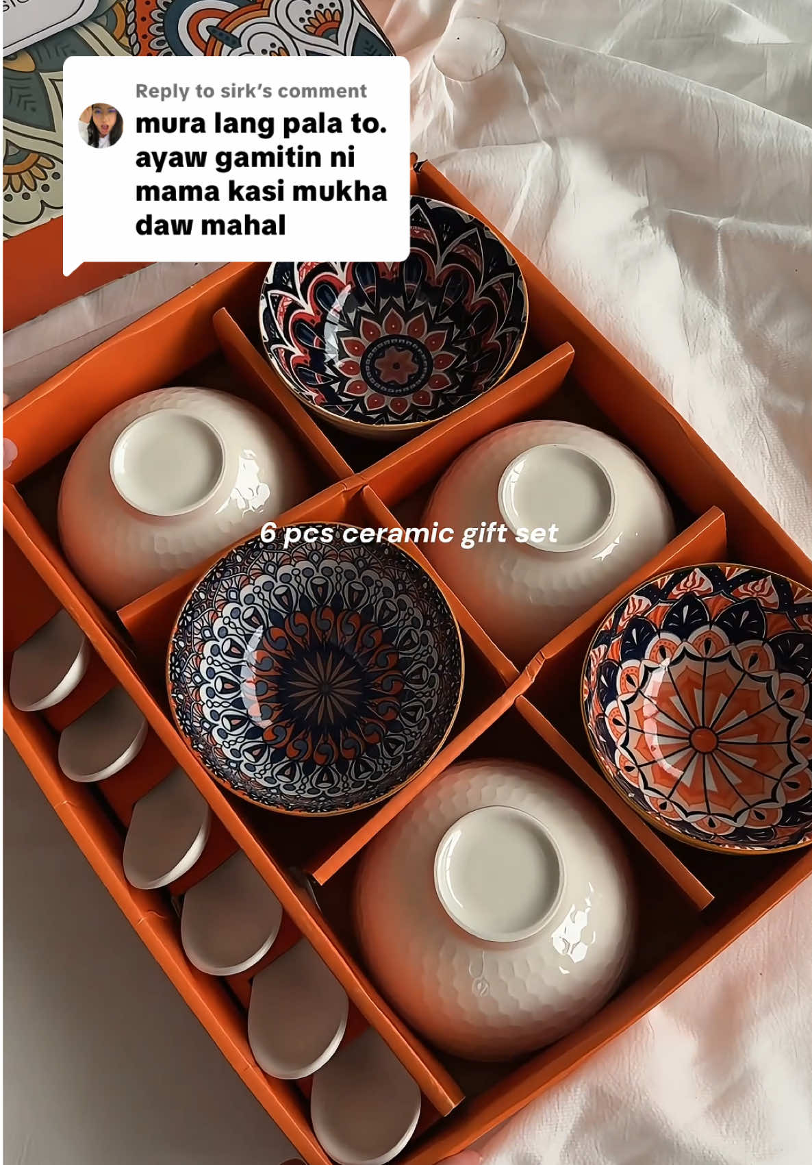 Replying to @sirk teh ang affordable lang nito 😭 #ceramiccups #6pcsceramicbowl #ceramicbowl #giftidea #christmasgift 