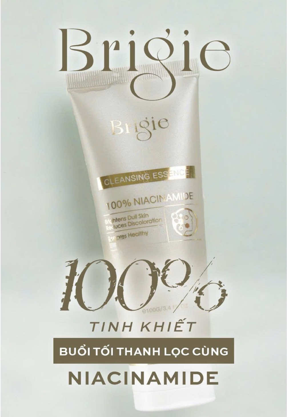 Bí quyết cho 1 buổi tối thanh lọc làn da cùng sữa rửa mặt Brigie 100% Niacinamide tinh khiết. #brigie #100phantram #niacinamide #suaruamat #skincare 