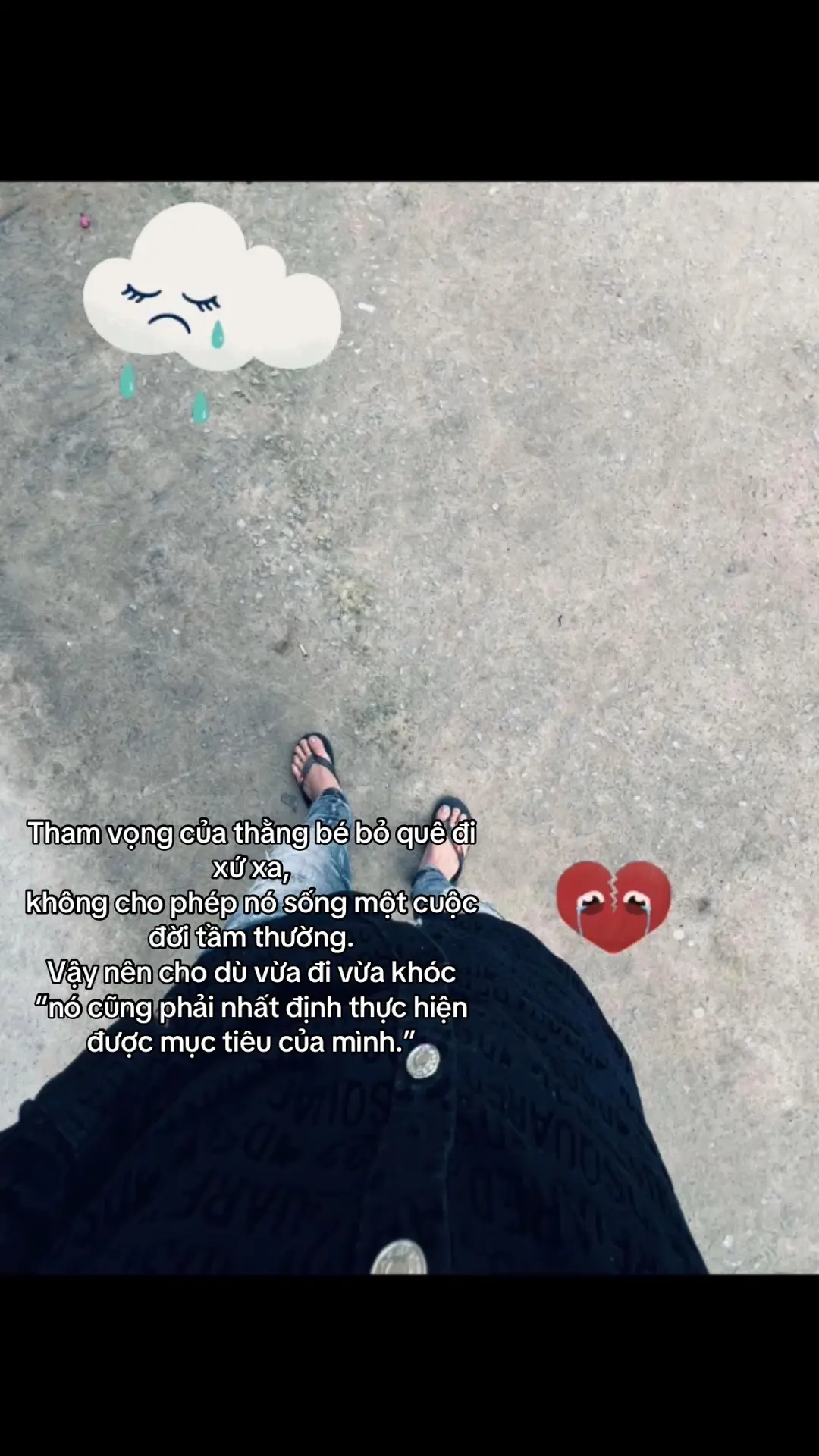 Tham vọng của thằng bé bỏ quê đi xứ xa, không cho phép nó sống một cuộc đời tầm thường. Vậy nên cho dù vừa đi vừa khóc “nó cũng phải nhất định thực hiện được mục tiêu của mình.” #xh #xhtiktok #emmanhduoitoc 