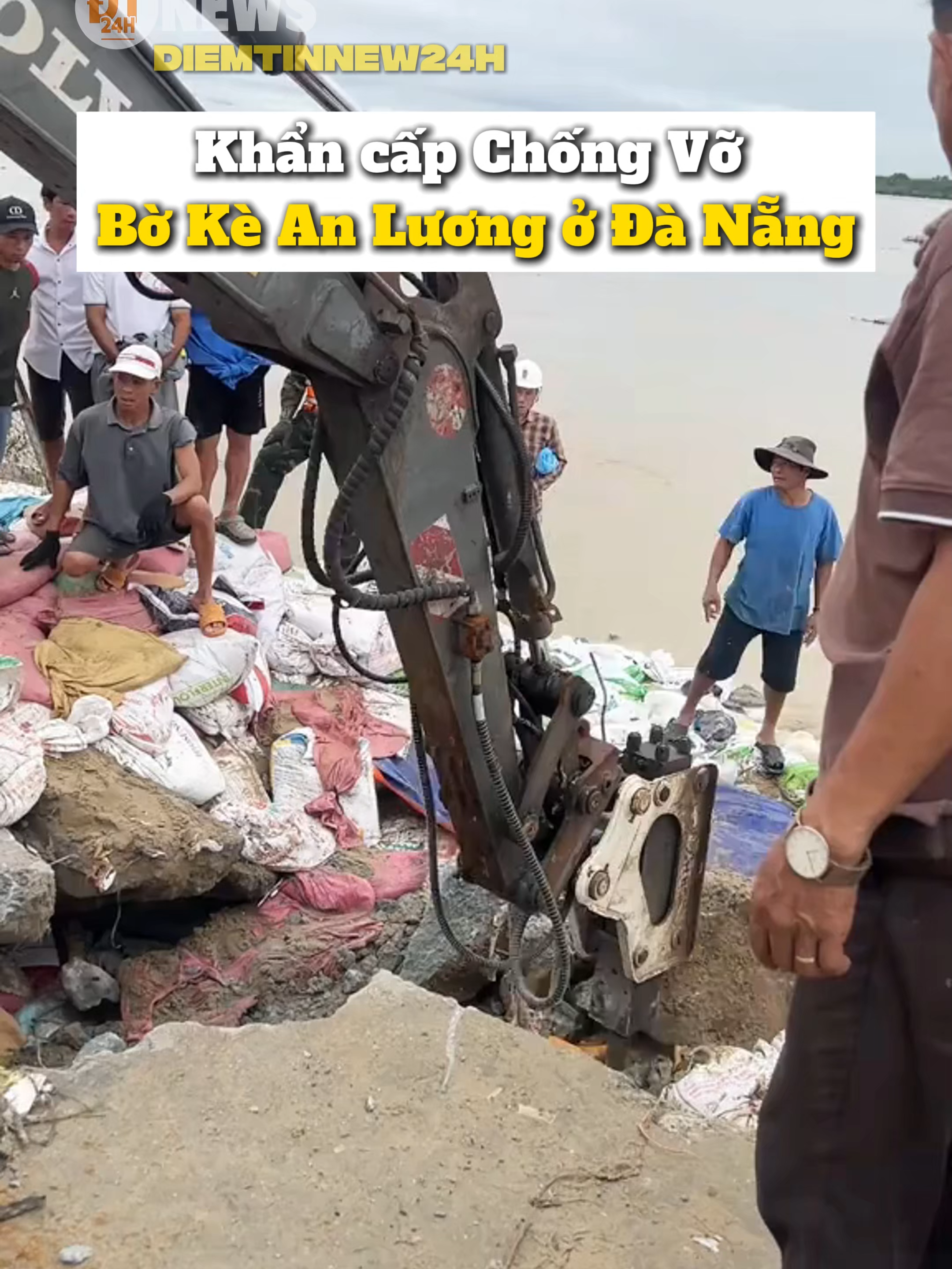 Khẩn trương Chống Vỡ Kè An Lương ở Đà Nẵng #diemtinnew24h #tiktoknews #mualu #tintuc #baoso13