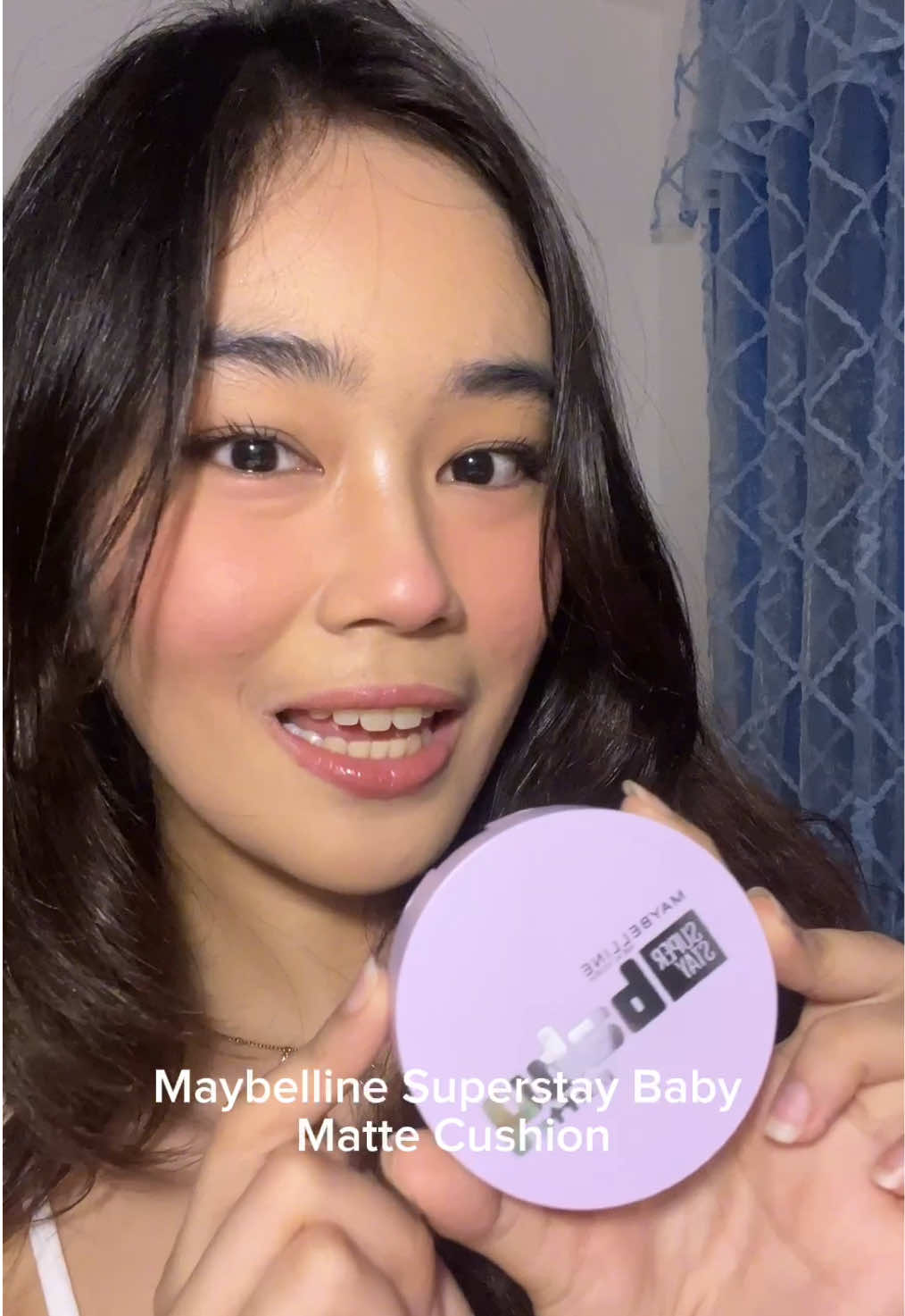 baby face because of this baby base 🤭💅 like??? i only used the @Maybelline New York PH SuperStay Baby Matte Cushion and my skin is looking this smooth already in a tap??? 😲 literally blurred pores + baby skin vibes all day 👶🏻 #MaybellineTapTapBaby #SuperStayBabyCushion #MaybellineSquad #MaybellinePH 