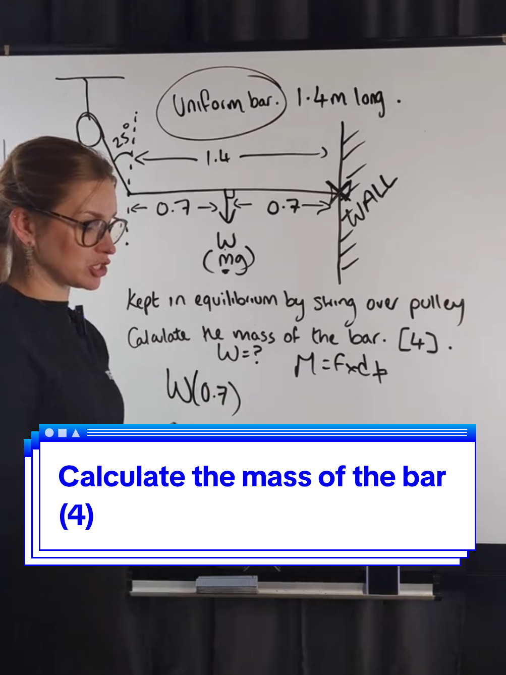 Calculate the mass of the bar (4) #brookdoesphysics #alevels  #physics #science #myedspace