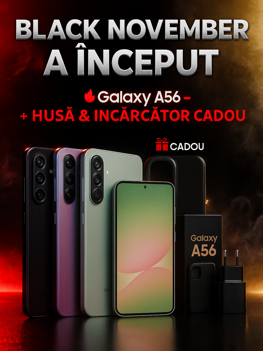 🔥 Galaxy A56 – 256GB, 12GB RAM, toate culorile disponibile 🎁 HUSĂ + ÎNCĂRCĂTOR cadou de la mine 💳 4 rate fără dobândă prin TBI Bank 💥 Black November a început pe telefonultau.eu #BlackNovember #GalaxyA56 #telefonultau #Samsung #RateFaraDobanda #TBIbank #TechDeal #OfertaLunii #Romania #Smartphones #oferte #f #fy