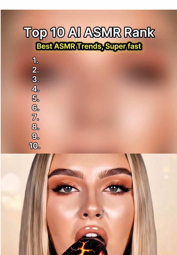 Top 10 AI ASMR Rank #ai #asmr #viralrankai #viralvideo #Foryou 
