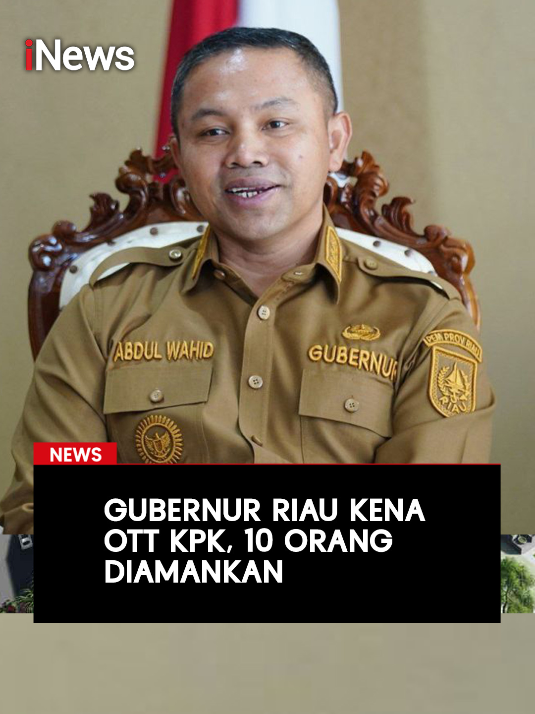 Komisi Pemberantasan Korupsi (KPK) melakukan aksi tangkap tangan atau operasi tangkap tangan (OTT) di wilayah Riau, Senin (3/11/2025), termasuk ada Gubernur Riau Abdul Wahid. Juru Bicara KPK Budi Prasetyo mengatakan terdapat 10 orang yang diamankan di lingkungan Pemerintah Provinsi Riau. 