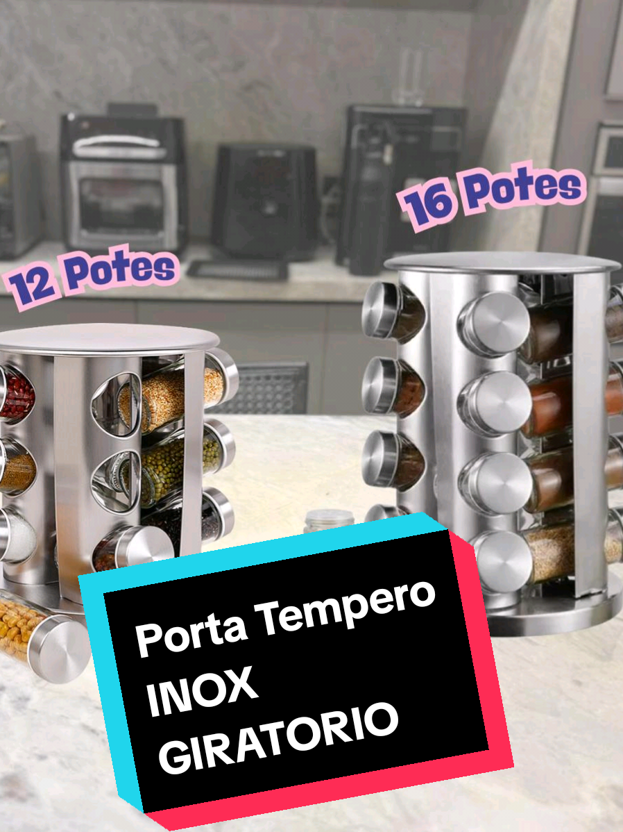#portatempero #portatemperoinox #portatemperogiratorio #potesdetempero #portatempero12ou16potes 