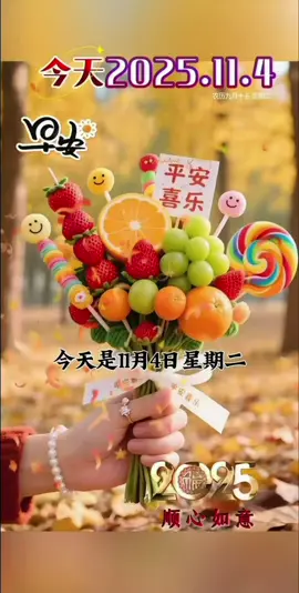 今天是11月4日星期二，早上好呀，我把最暖心的祝福，汇成晶莹的五彩露珠送给你，愿吉祥为你添富添寿，愿好运路给你一生富贵，愿健康路保你无病无灾，愿平安路护你安好幸福，愿快乐路送你天天开心，吉祥如意！ #早安 #情感语录 #暖心 #分享 #祝福 