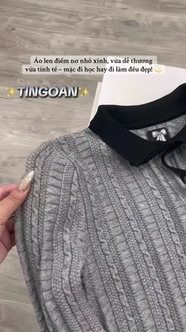 Màu xám trung tính phối cổ đen giúp tôn da, dễ phối đồ cực kỳ 💕#riewew #aokieuhottrend #tingoan #📷 #xingxing 