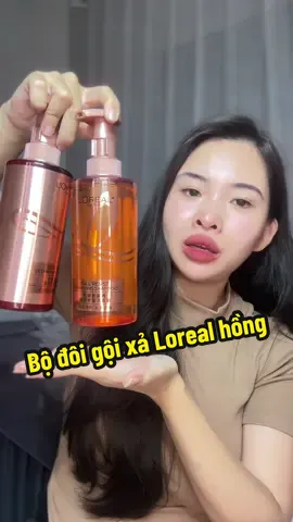 Mê mẩn bộ Loreal hồng này quá mấy bà ơi, tóc thơm mà lâu bết nữa nha #LorealParis #daugoiLoreal #chamsoctoc #daugoi #haircare 