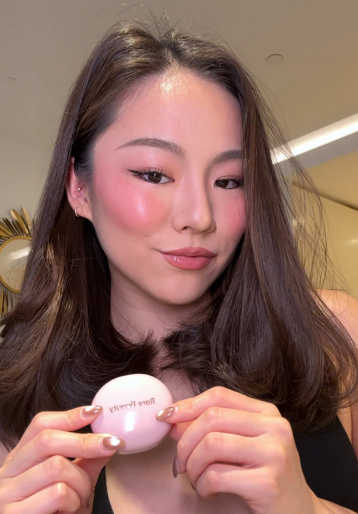 Sooo cute💕 shade Nearly Mauve from@Rare Beauty #rarebeautyblush #creamblush #blush #pinkblush #beauty 