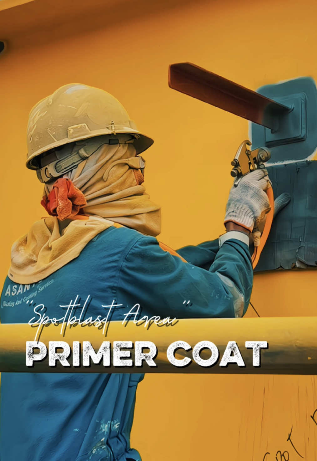 Primer spotblast area✌️ #blastingpainting #coating #painting #paintingvideo #paintingtips 