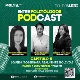 ¿Quién gobernará realmente Bolivia?  Martes 02 noviembre  19:00hrs Ingreso Libre #podcast #polys_tech #politica #bolivia 