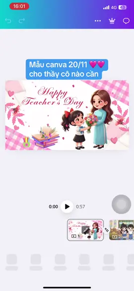 Các cô đã làm video 20/11 chưa ạh. Mẫu video canva cho thầy cô ạh. Chỉ cần thay ảnh là được nhé #xuhuongtiktok #cogiaomamnon #lophocvuinhon #trending #20thang11 
