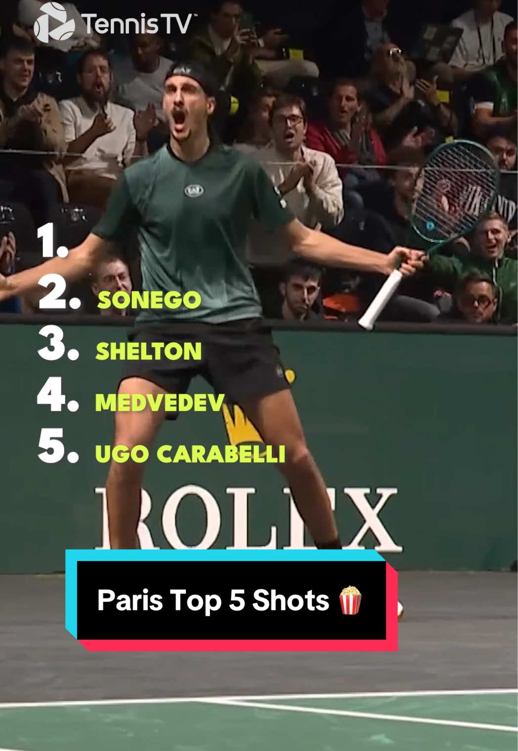 Sublime shotmaking 🍿 #tennis #tennistv #atptour #rolexparismasters 
