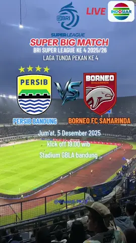 bismillah laga tunda home Persib  akan menghadapi sang tamu Borneo fc di pekan ke 4 laga tunda akan digelar hari Jum'at, 14 Desember bismillah 3 point lagi di home maupun away 🤲