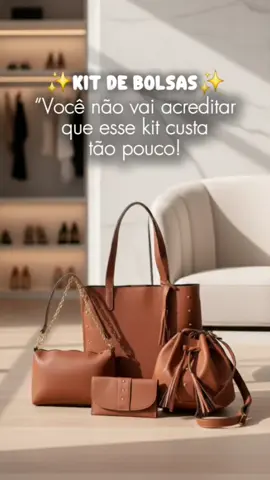 “4 bolsas por esse preço? R$34,90😱 Imperdível! 👜✨ LINK NA BIO OU COMENTE BOLSA QUE MANDO O LINK  #ModaFeminina #Estilo #ShopeeAchadinhos #BolsaFeminina #Promoção”