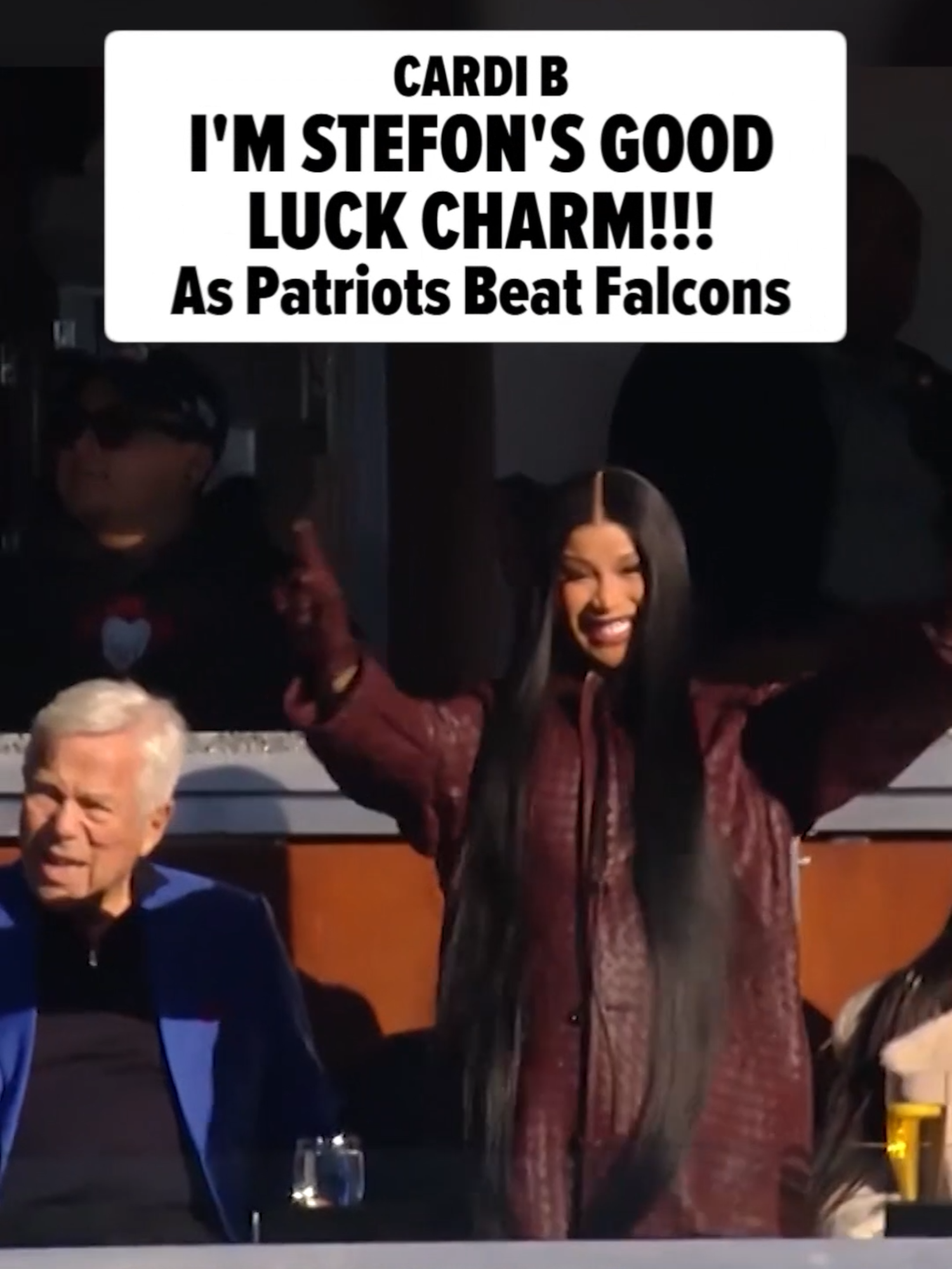 From the charts to the sidelines! 🎤🏈 Cardi B’s supporting Stefon Diggs at the Patriots game okurrrrr and yes, baby bump was front row too 👀 🎥: x/Patriots #cardib #stefondiggs