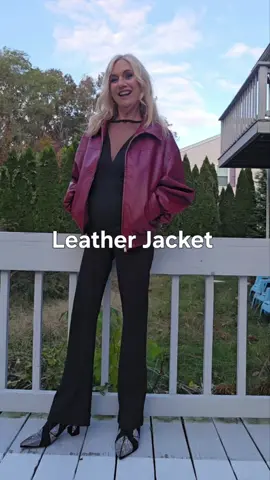 Vintage Style Faux Leather Bomber Jacket with Lantern Sleeves, Pockets & Lined Shop this look on my Amazon Storefront 💕 Link in Bio 💕  Have a Beautiful Day Friends  #fauxleather #falljacket #amazonvirtualtryon #amazonfinds #tryon 