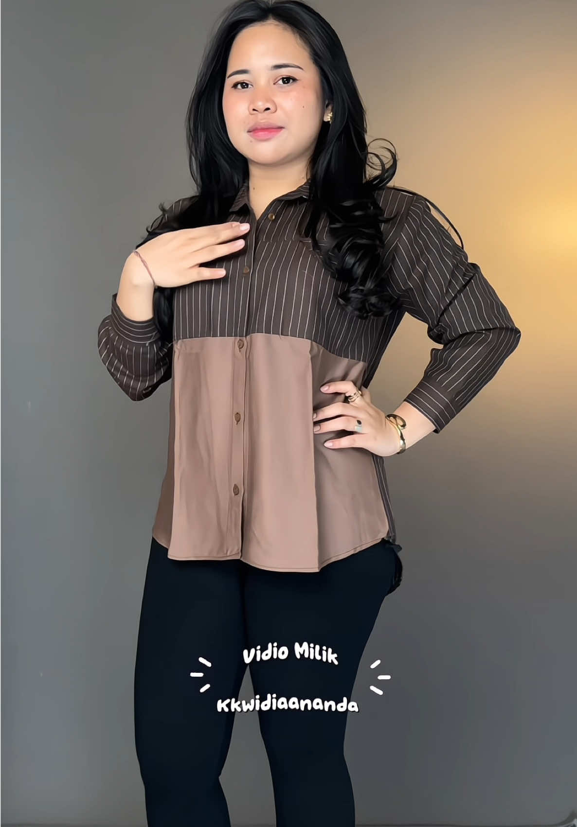 Rekomendasi kemeja Blouse kombinasi motif salur #kemejawanita #blousemurah 