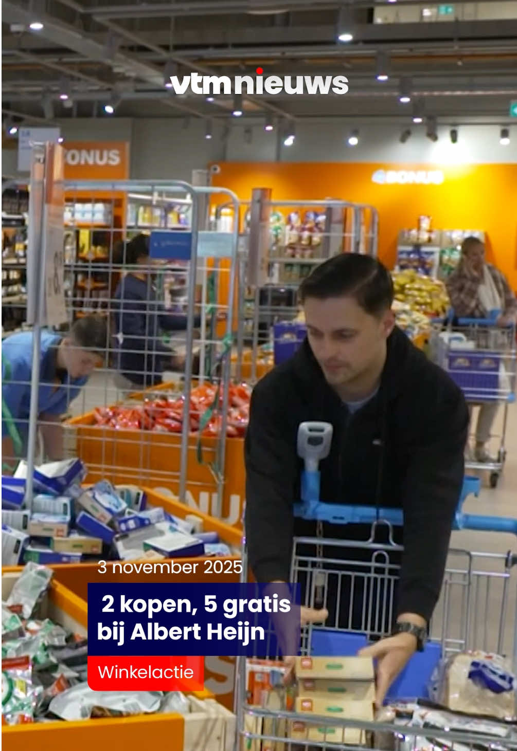 Albert Heijn overrompeld door nieuwe actie: bij 16 producten geldt 2 kopen, 5 gratis!  #vtmnieuws #vtm #promo #ah #viral 