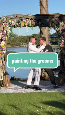 MORE WHIMSY PLEASE 💕 @Cam LeVine & Victor got married at Knotted Roots on the Lake in Tampa FL and I got to paint it 😍 #liveweddingpainting #weddingtok #liveweddingpainter #weddingpainter 