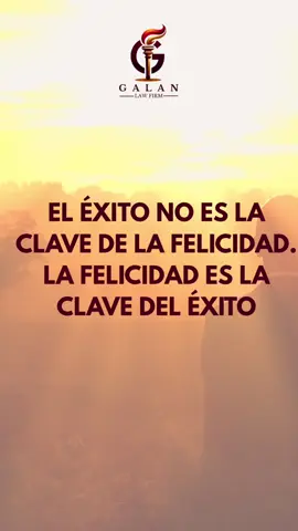 El éxito no es la clave de la felicidad; la felicidad es la clave del éxito. Cuando haces lo que amas, el esfuerzo se convierte en pasión y los resultados llegan solos. 💜 En Galan Law Firm, trabajamos con propósito, con fe y con el corazón puesto en servir a nuestra comunidad. ⚖️ #Motivación #GalanLawFirm #FraseDelDía 