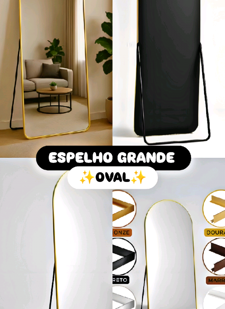 ✨ Transforme seu ambiente com este Espelho Grande Oval, perfeito para ampliar espaços e dar aquele toque sofisticado que faz toda diferença! 😍🪞 Ideal para quarto, sala ou banheiro — combina com qualquer estilo e deixa tudo muito mais elegante! 💫 #fyp #viral #estilo #decor #espelho 