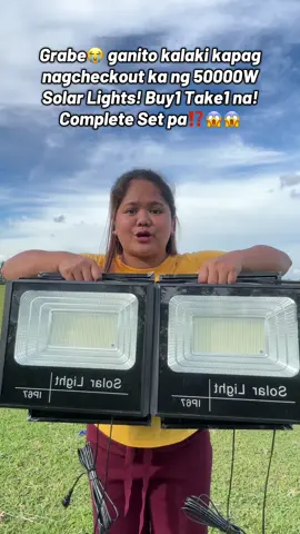 Grabe😭Ganito kalaki kapag nagcheckout kayo ng 50000W Solar Lights! Buy1 Take1 na Complete Set pa⁉️😱😱 #solarlights #solar #solarlightsoutdoor #solarlightsbuy1take1 