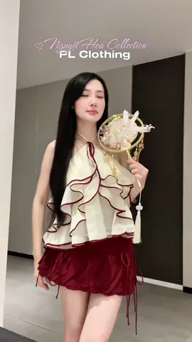 Set yếm tơ phồng xinh sang #PLclothing #setvayyem #outfitmactet #aoyem 