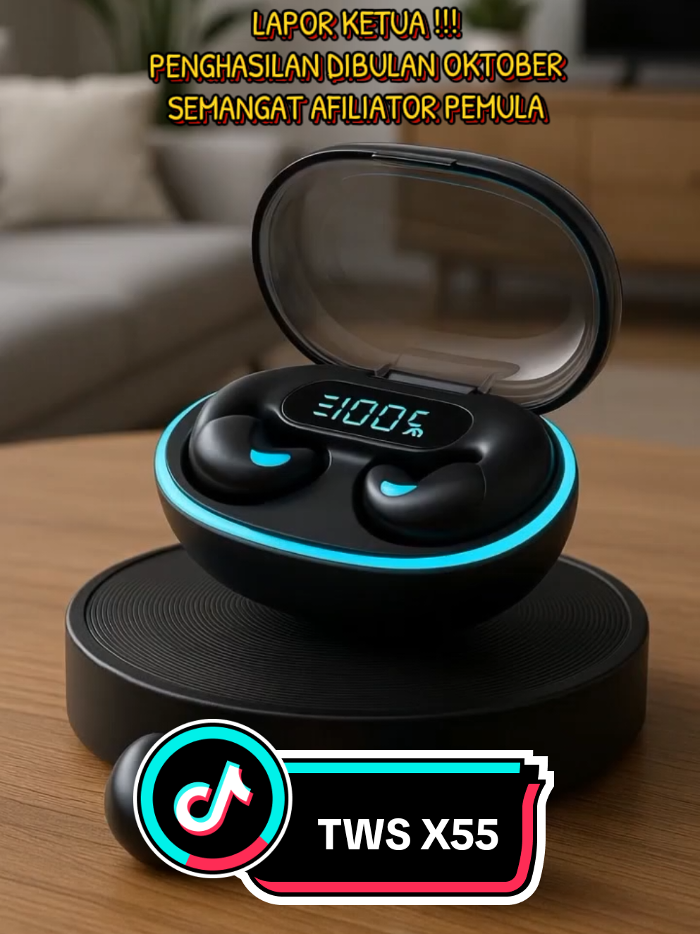 TWS X55 earbud tidur dan tahan air #x55sleepingearbuds #earbuds #earbudsbluetooth 