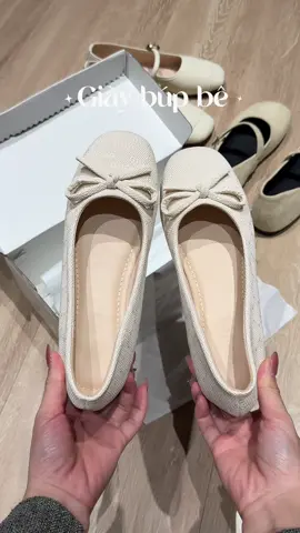 Giày búp bê kem xinh nhẹ nhàng ạ #giaynu #giaybupbe #giayxinh 