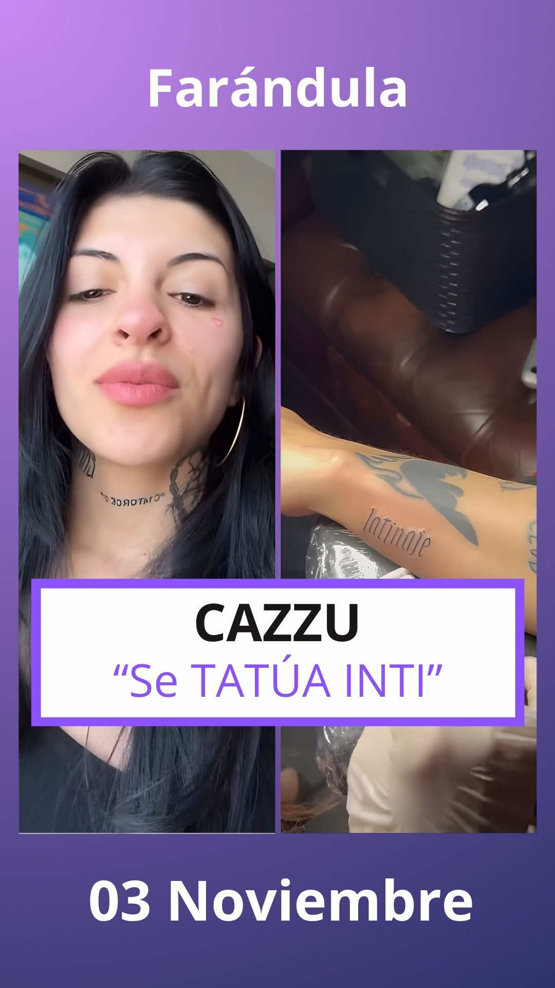 CAZZU se tatúa a inti #cazu #latinaje #inti  